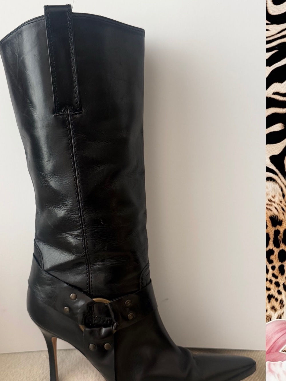 Vintage Manolo Blahnik calf length boots